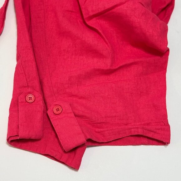 Contact Shorts Women's Size Large Pink Bermuda Linen Rayon Stretchy Waist Belt - Picture 9 of 11